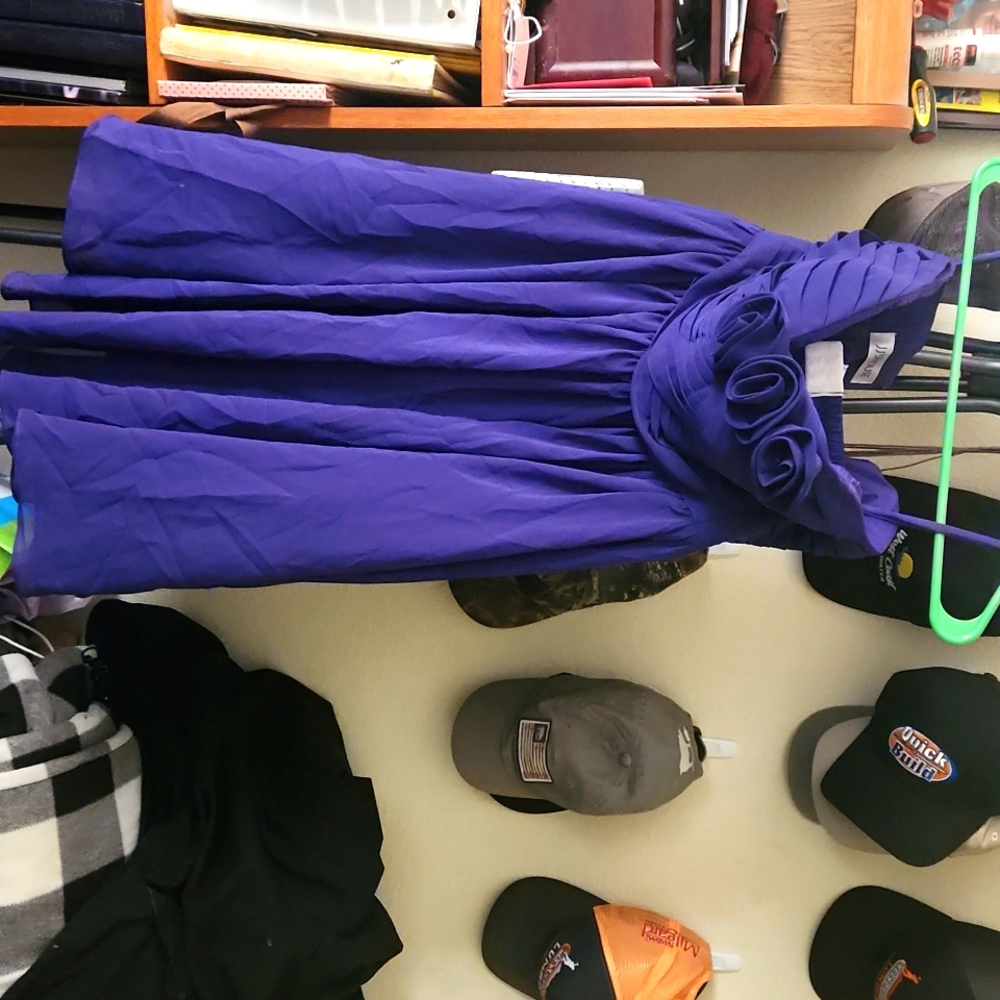 Jj's House Strapless Purple Flower Dress